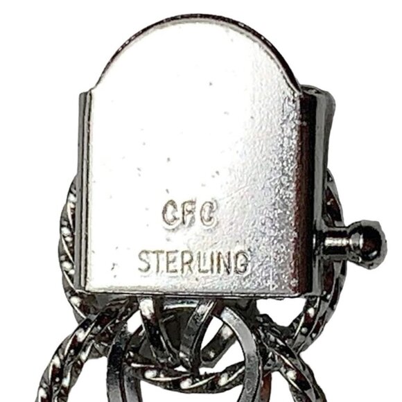 VINTAGE 1950's Sterling CFC Silver Chain Link Heart Bracelet - Picture 5 of 6